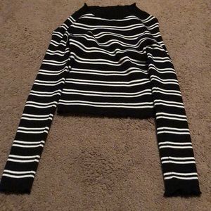Kendall & Kylie Crop Striped Sweater